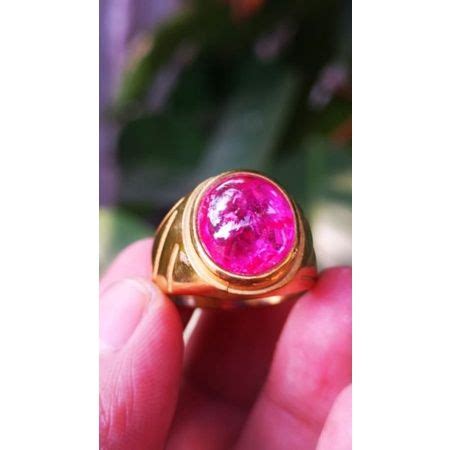 Batu Cincin Natural Merah Siam Pecah Seribu Lazada Indonesia