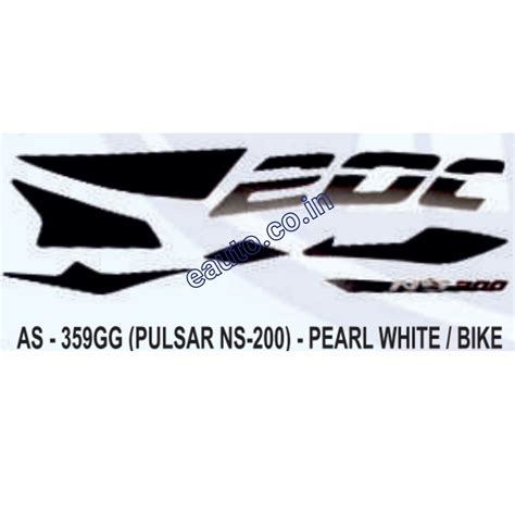 Graphics Sticker Set For Bajaj Pulsar Ns 200 Pearl White Vehicle B