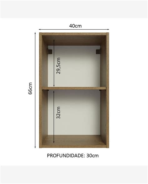 Riachuelo Armário Aéreo 40 cm 2 Nichos Abertos para Cozinha