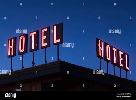 Usa Colorado Denver Neon Hotel Sign Stock Photo Alamy