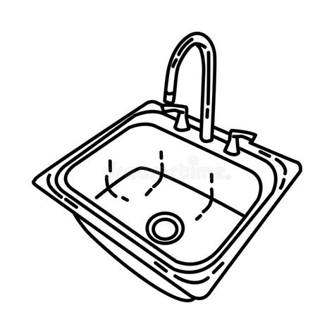 Sink Icon Doodle Hand Drawn Or Outline Icon Style Stock Vector