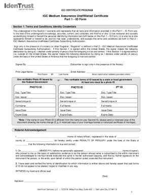 Fillable Online Igc Medium Assurance Affiliated Certificate Identrust