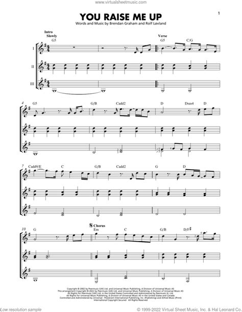 You Raise Me Up Sheet Music For Guitar Ensemble Pdf