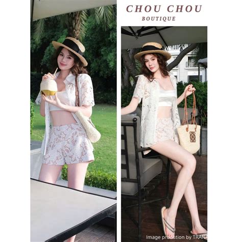 Sẵn Hỏa Tốc Set 3 Món Đi Biển Chuẩn TRÂN ALI Áo Bikini 2 Dâyi Quần Short Ngắn Shopee
