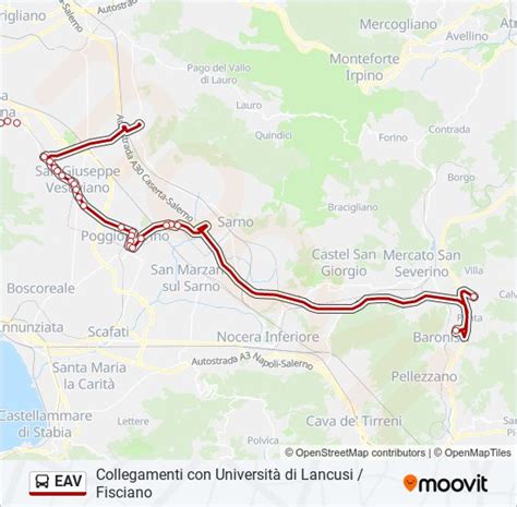 Linea Eav Orari Fermate E Mappe Fisciano Universit Aggiornato