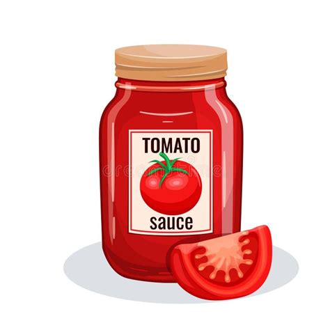 Tomato Sauce Drawing Vector Isolated Illustration With Bowl Full Of