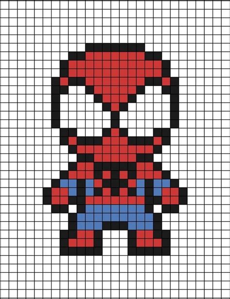 Spiderman pixel art Dibujo fácil Dibujitos sencillos Lindos dibujos