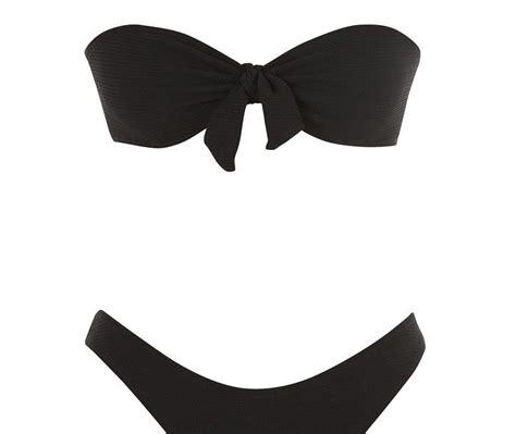 Black Ribbed Bandeau Bikini Lingerie And Leisure