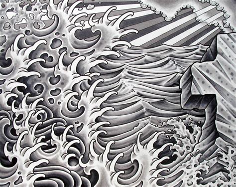 Japanese Wave Drawing at PaintingValley.com | Explore collection of ...