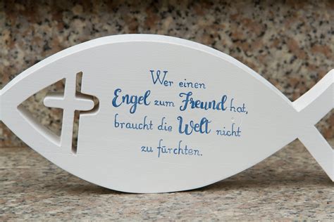 Fisch mit Kreuz aus Holz für Kommunion Konfirmation Taufe Etsy