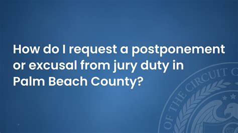 How To Request A Postponement Or Excusal From Jury Duty YouTube