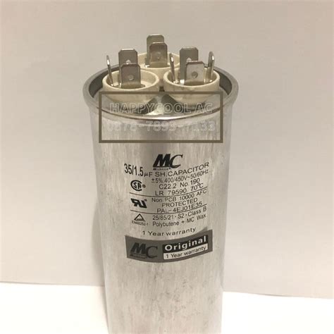 Jual Kapasitor 35 1 5 UF Merk MC 3 Kaki Capacitor AC 35 1 5 Mikro