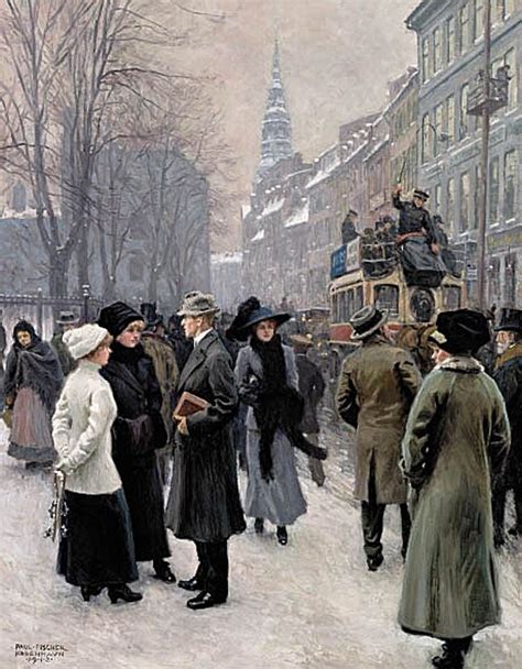 Paul Fischer En vinterdag på Strøget 1912 Category Paintings of