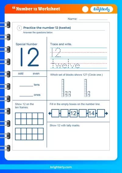 Free Printable Number 12 Twelve Worksheets For Kids Pdfs