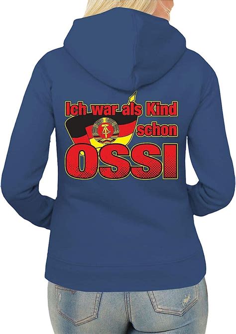 Spaß kostet Frauen und Damen Kapuzenjacke Ich war als Kind Schon Ossi