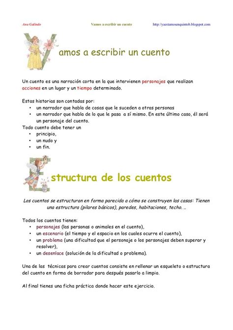 Pasos Para Escribir Un Cuento Primaria Tesama