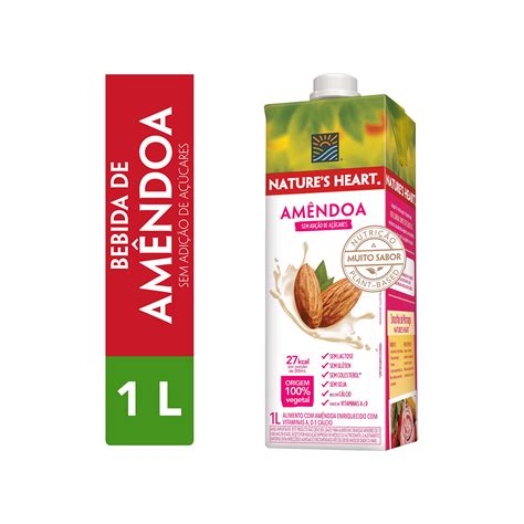 Bebida Vegetal Amêndoa Natures Heart 1l Nestlé 1 Litro