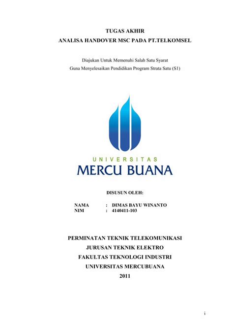 PDF TUGAS AKHIR ANALISA HANDOVER MSC PADA FileTUGAS AKHIR ANALISA