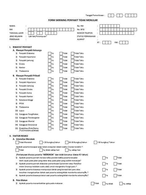 Form Skrining Ptm Pdf