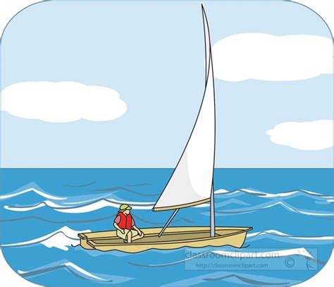 Boats And Ships Clipart Small Sailing Boat In Rough Water Clipart Image