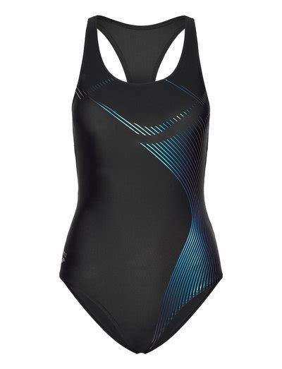 Arena Women S Arena Graphic Swimsuit Y Back Black Swimsuits Boozt