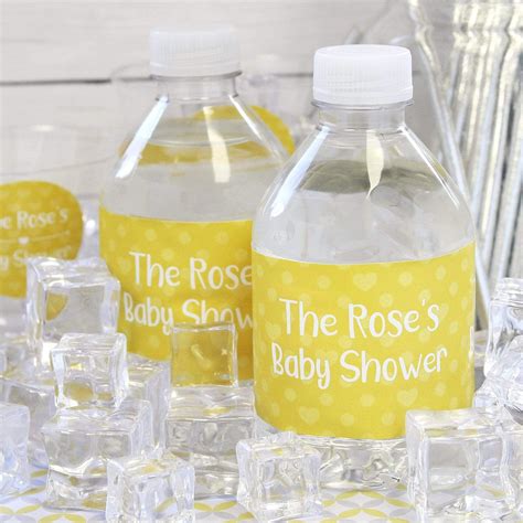 Personalized Baby Shower Water Bottle Labels With Name 24 Stickers