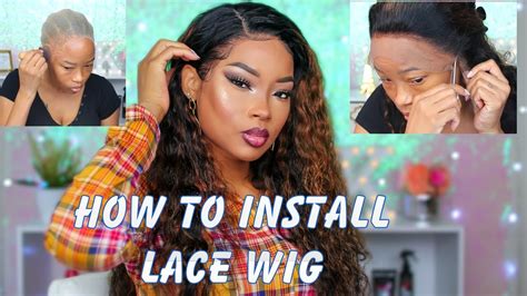 How To Install Lace Front Wig For Beginners Feat Tinashe Hair Water Wave Wig Youtube