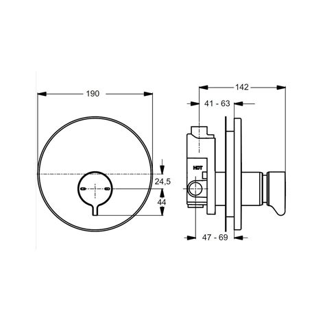 Порционный смеситель для душа B8299AA Ideal Standard CeraPlus (хром), в ...