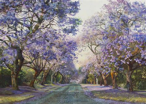 Jacarandas – Jenny Boon in 2024 | Landscape paintings, Art background ...