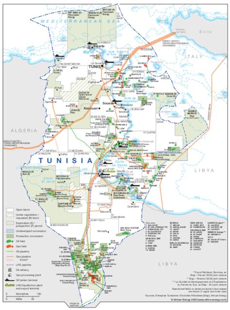 New Energy Map Of Tunisia Illustrates The Country S Oil And Gas