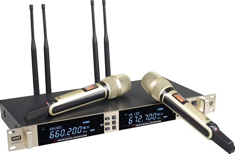 D-320 Wireless Microphone System, True Diversity Dual Cordless ...