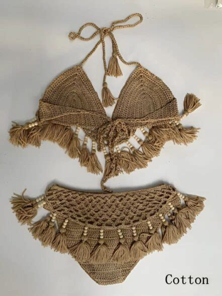 Handmade Crochet Bikini Set With Tassels My Micro Bikini