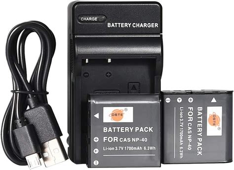 DSTE NP 40 Li Ion Battery 2 Pack And Micro USB Charger Suit For Casio