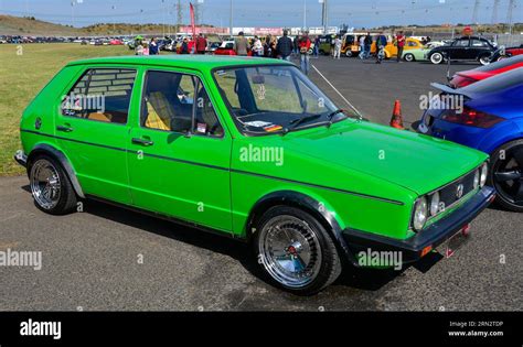 Volkswagen Vw Golf Mk1 Mark I L Green Vintage Retro Show Shine Day Out Melbourne Victoria Stock