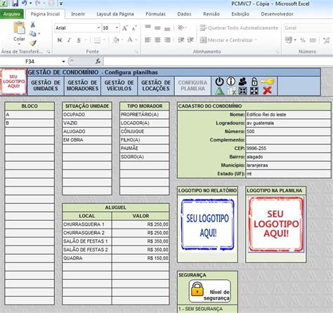 Planilha Excel De Controle De Condom Nio R Em Mercado Livre