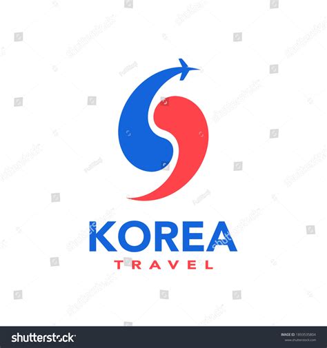 Korea Travel Logo Korean Symbol Plane Stock Vector (Royalty Free ...