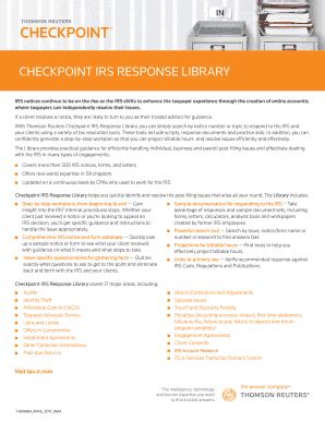 Fillable Online CHECKPOINT IRS RESPONSE LIBRARY Fax Email Print PdfFiller