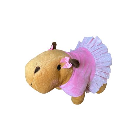 Capivara de Pelúcia Fofinha 25cm P Decoração Festas Presentes Infantis