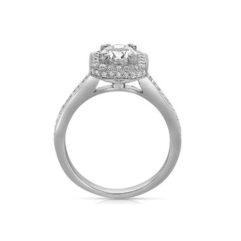 Cushion Shaped Halo White Gold Engagement Ring For Sale At 1stdibs