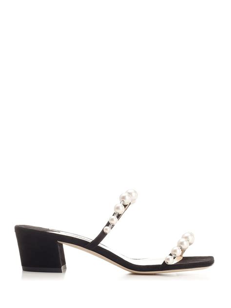 Jimmy Choo Amara Sandal With Pearls And Crystals In White Lyst