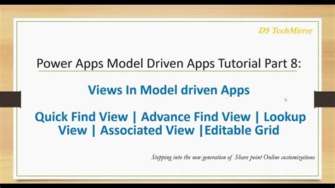 Power Apps Model Driven Apps Tutorial Part 8 Views In Model Driven