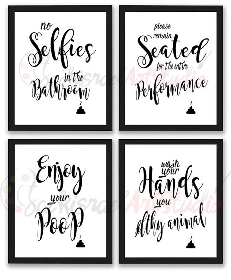 Bathroom Print Set Of 4 Bathroom Wall Prints Bathroom Art Print Wall