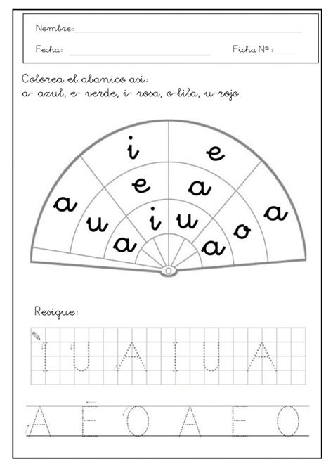 Grafomotricidad Con Vocales Fichas De Infantil Escuela En La Nube