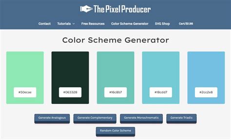 Color Scheme Generator - Design Guides & SVG File Downloads