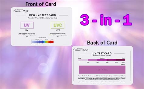 Eideal Tarjeta De Prueba Uv Y Uvc Y Tarjeta De Prueba De Intensidad