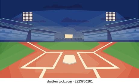 Baseball Stadium Concept Flat Cartoon Design Stock Vector (Royalty Free ...