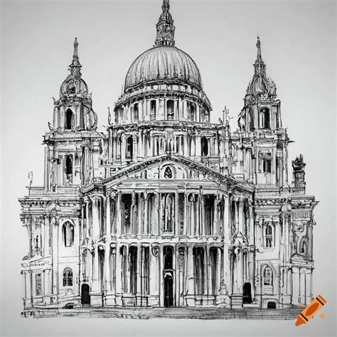 Intricate Pencil Drawing Of St Paul S Cathedral On Craiyon