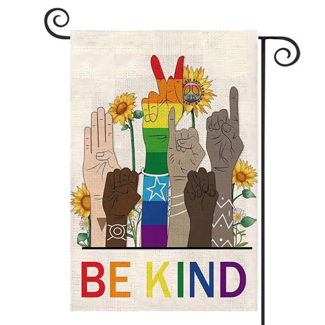 DMERBYL Garden Flag Rainbow Flags Language Vertical Double Sided Lesbian Gay Transgender