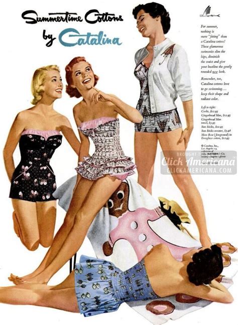 36 Summery Vintage 50s Swimsuits For Women When Strapless One Piece Suits With Ruffles Were