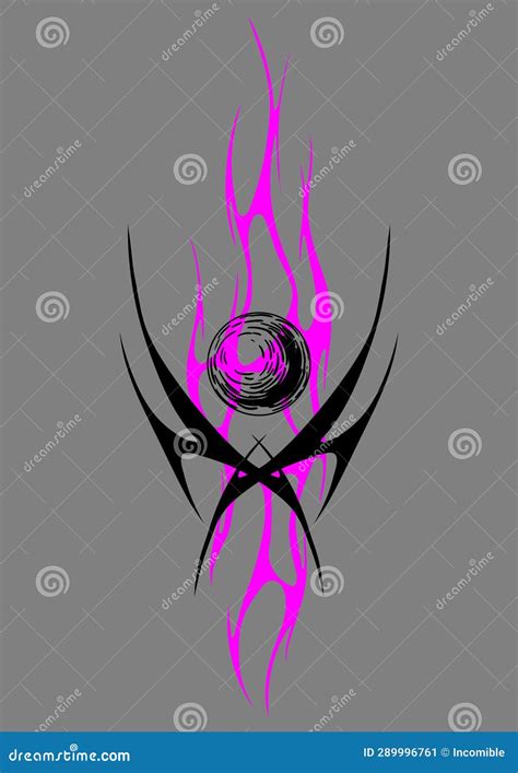 Cyber Sigilism Design Neo Tribal Gothic Style Shape Stock Vector